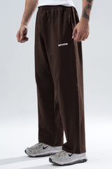 brown essential straight fit track pants mens 