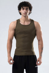 olive signature ribbed vest mens