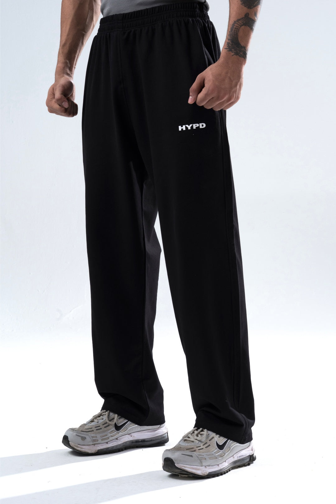 Black Essential Straight Fit Track Pants