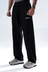 Black Essential Straight Fit Track Pants