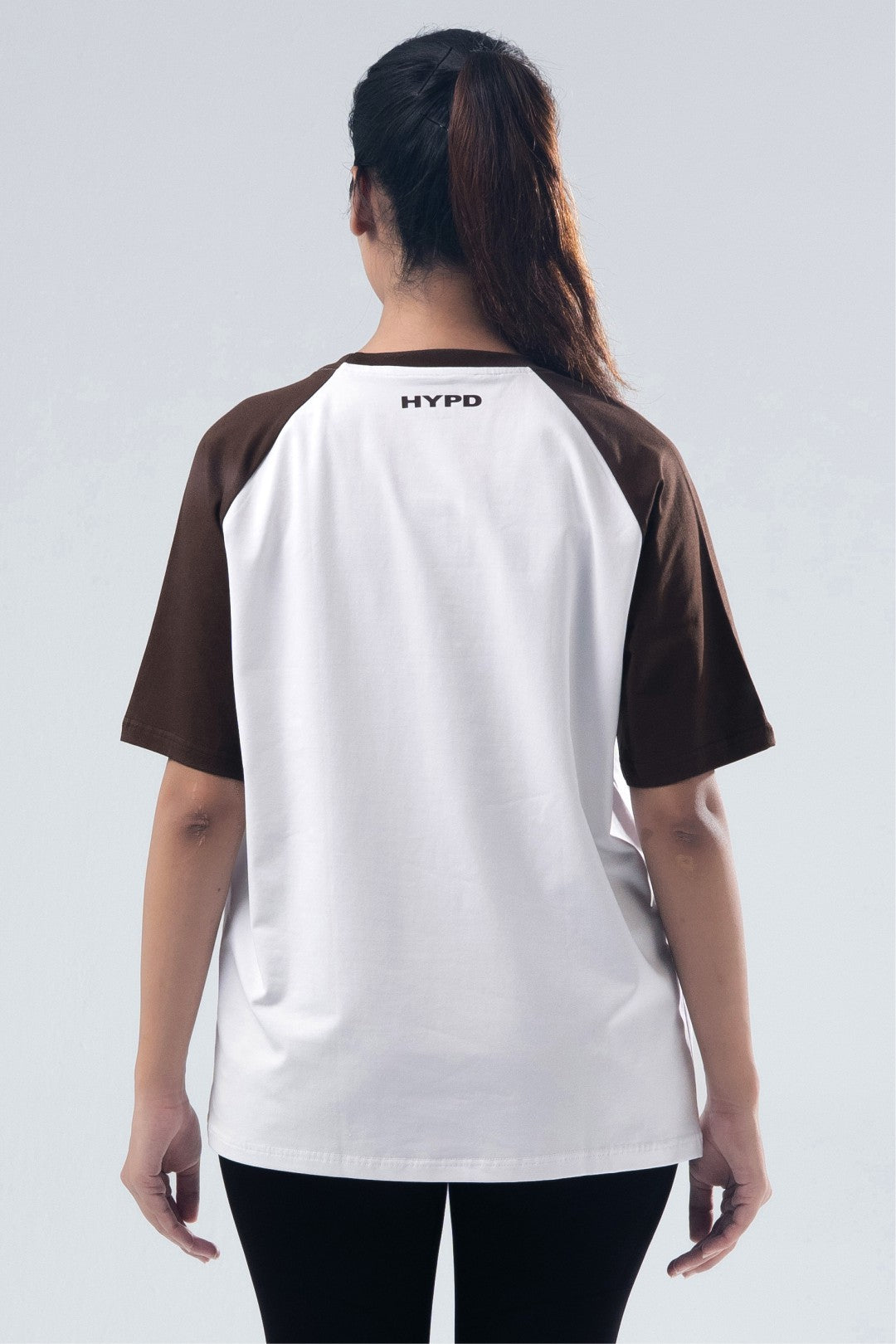 brown/white raglan oversized t-shirt women
