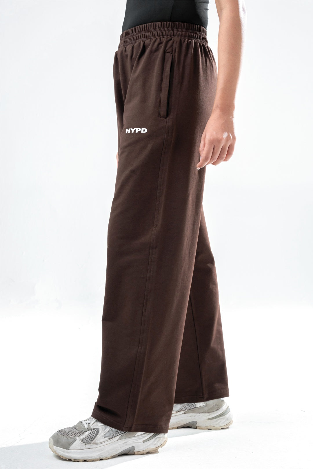 brown essential straight fit trackpants women