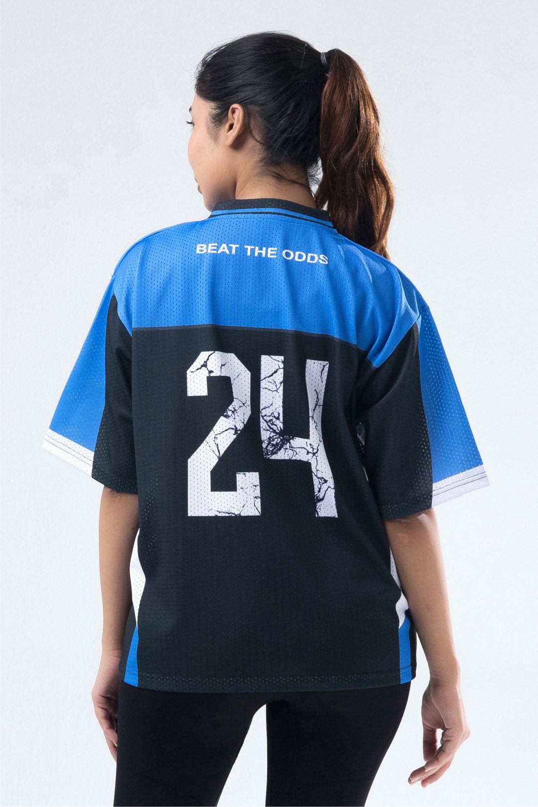 blue lifting club oversized training jersey women 