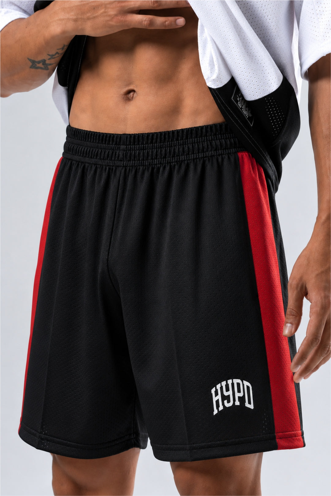 black/red training club mesh shorts mens 
