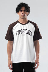 brown/white raglan oversized t-shirt mens 