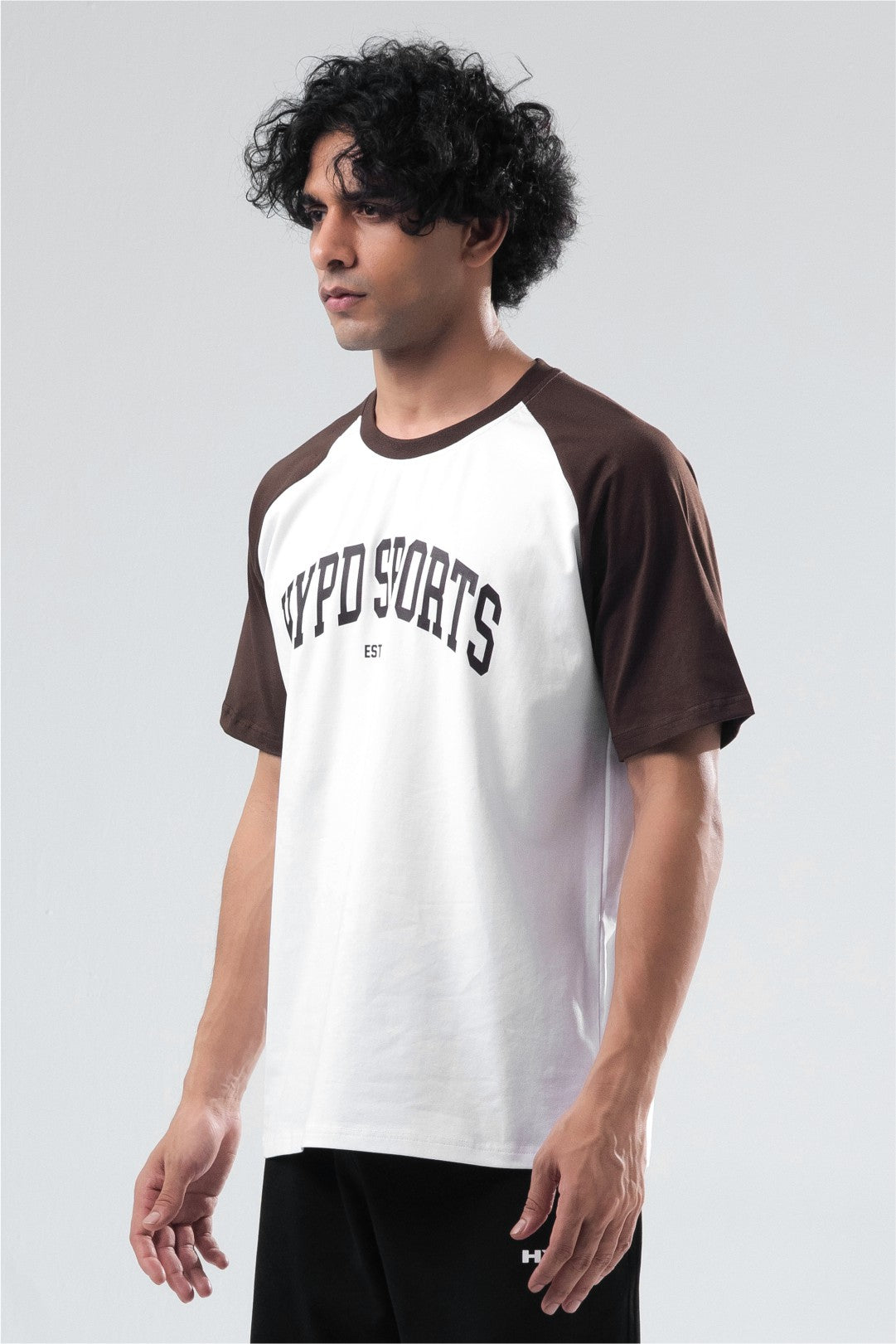 brown/white raglan oversized t-shirt mens 