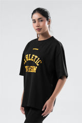 black/yellow athletic division oversized t-shirt women