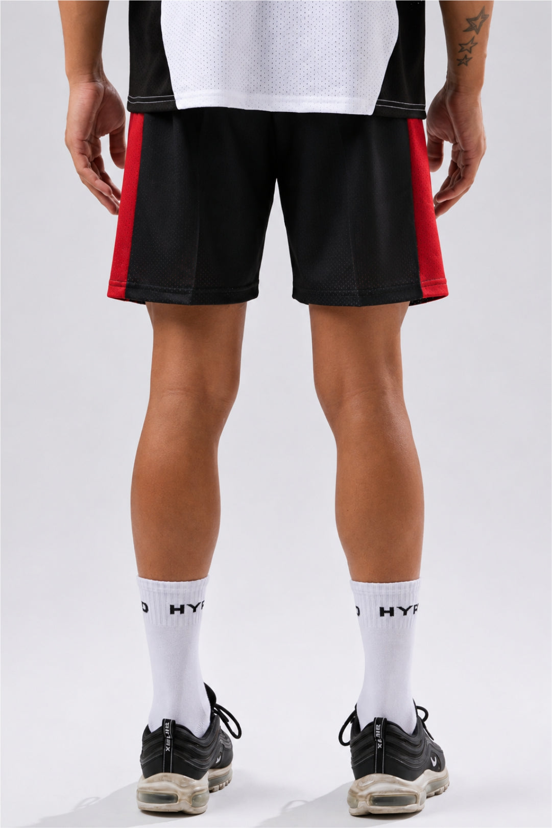 black/red training club mesh shorts mens 