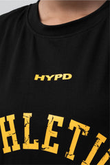 black/yellow athletic division oversized t-shirt women