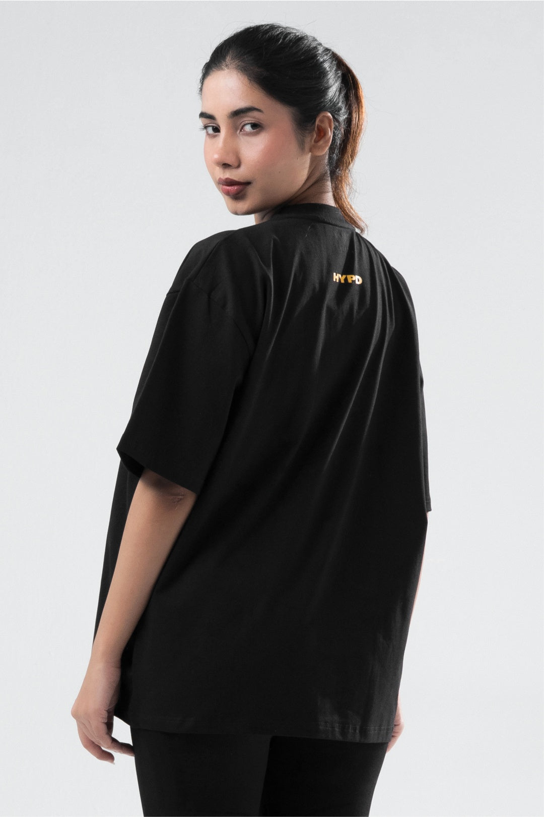 black/yellow athletic division oversized t-shirt women