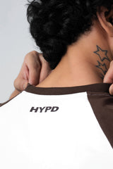 brown/white raglan oversized t-shirt mens 