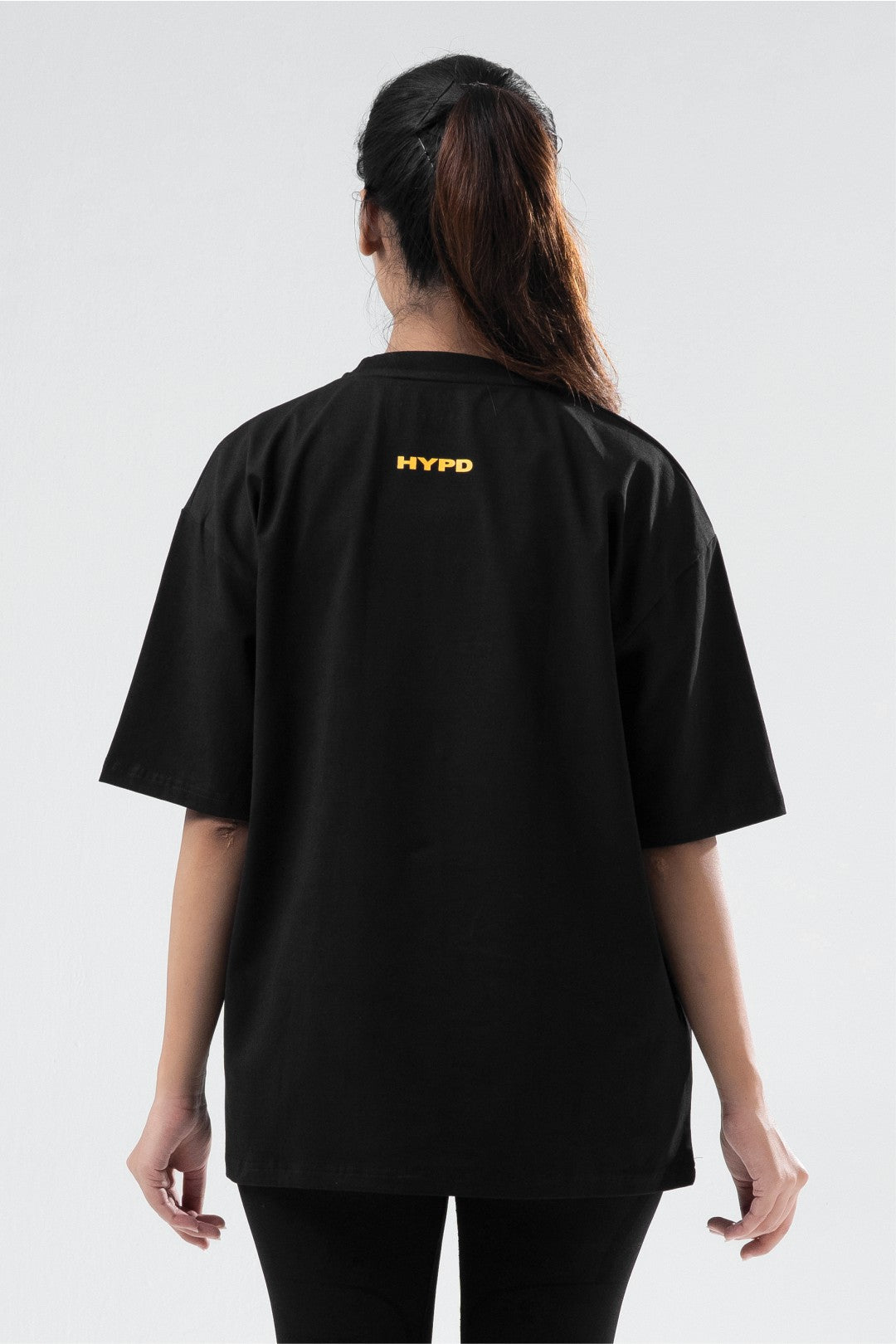 black/yellow athletic division oversized t-shirt women