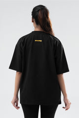 black/yellow athletic division oversized t-shirt women
