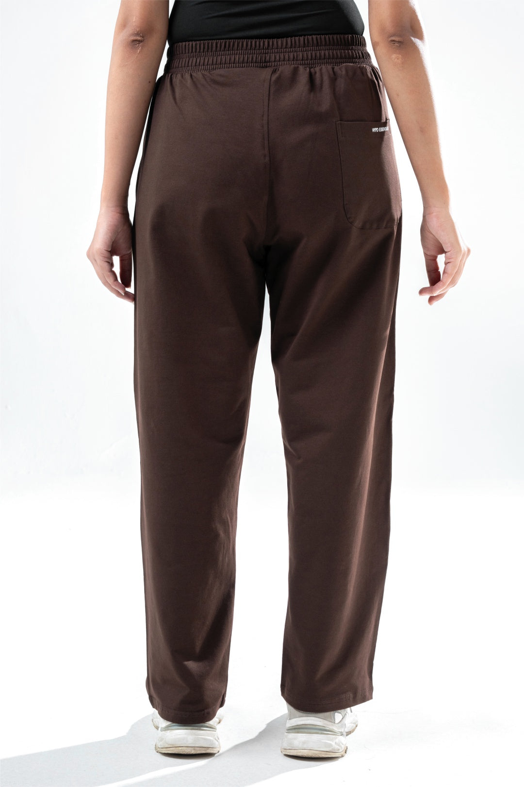 brown essential straight fit trackpants women