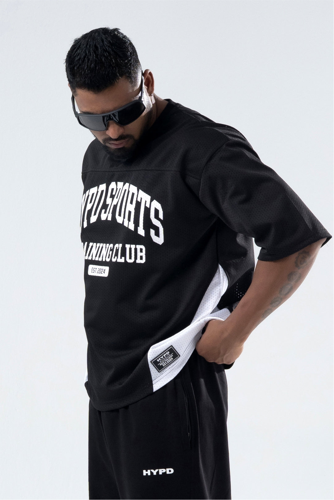 black/white training club mesh oversized jersey mens 