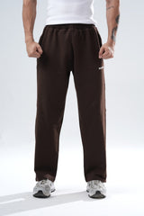 brown essential straight fit track pants mens 