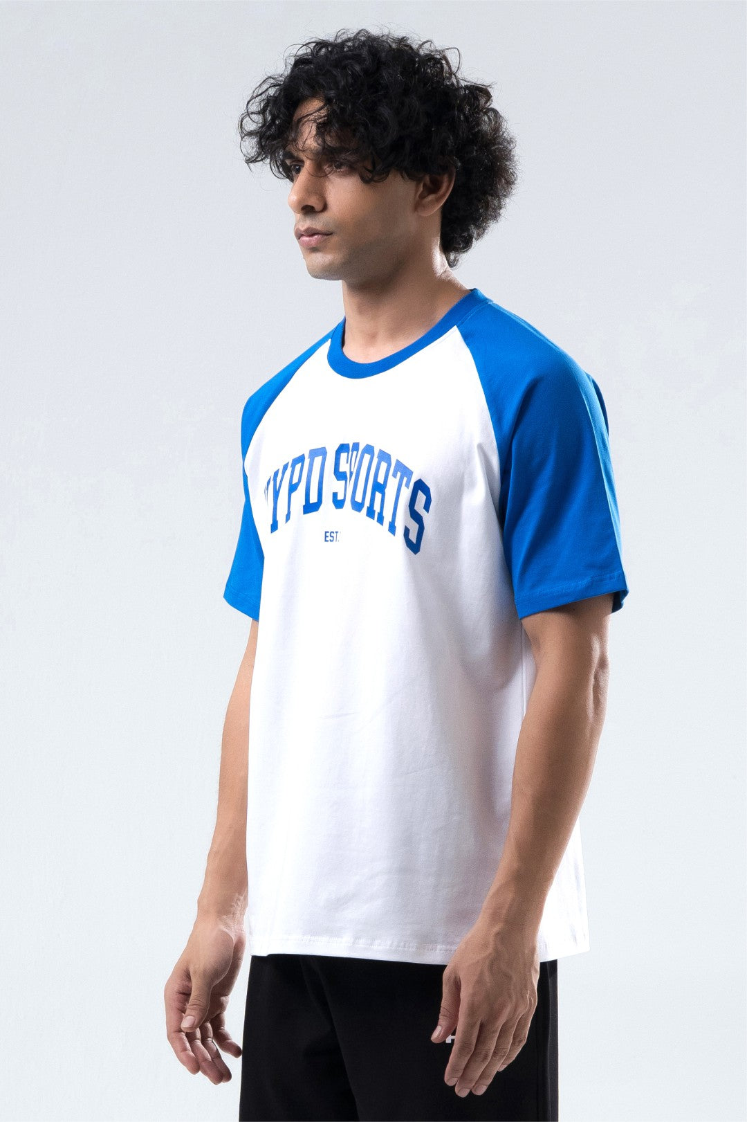 royal/white raglan oversized t-shirt mens 