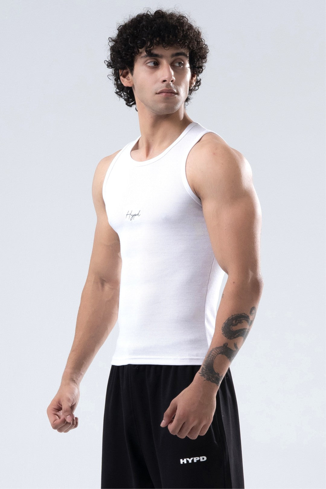 white signature ribbed vest mens 