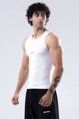 white signature ribbed vest mens 