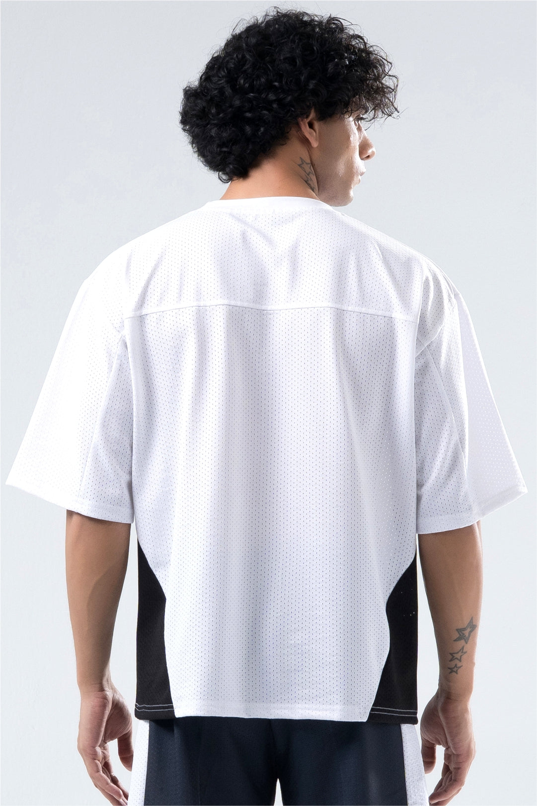 white/black training club mesh oversized jersey mens 