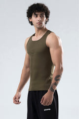 olive signature ribbed vest mens
