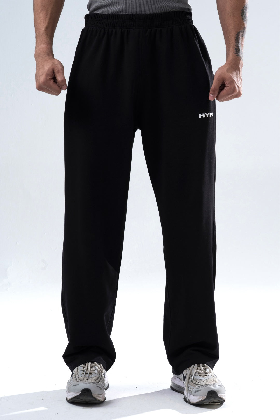 Black Essential Straight Fit Track Pants