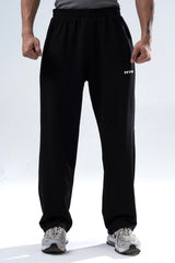 Black Essential Straight Fit Track Pants