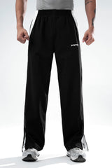 black aero nylon parachute pants men