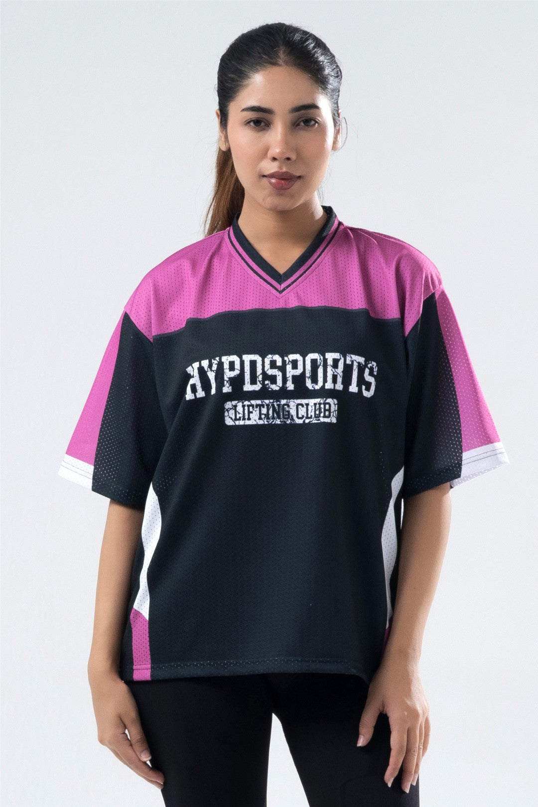 pink lifting club oversized training jersey women 
