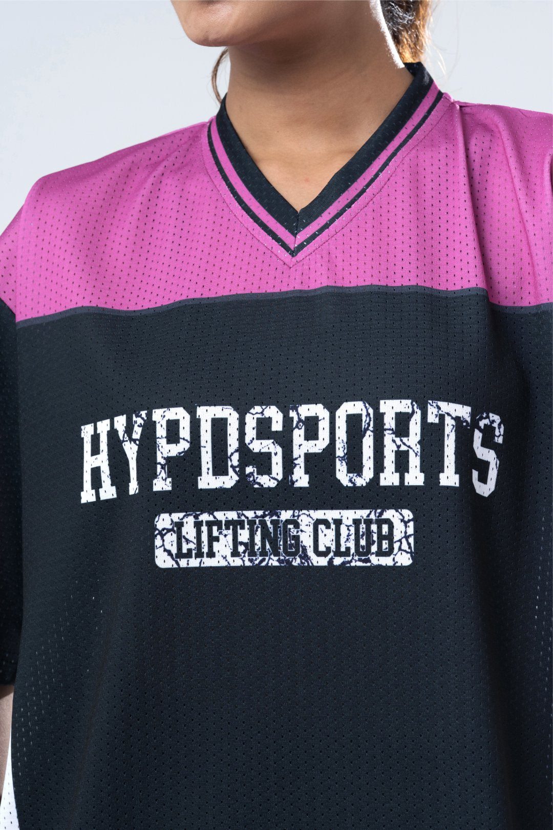 pink lifting club oversized training jersey women 