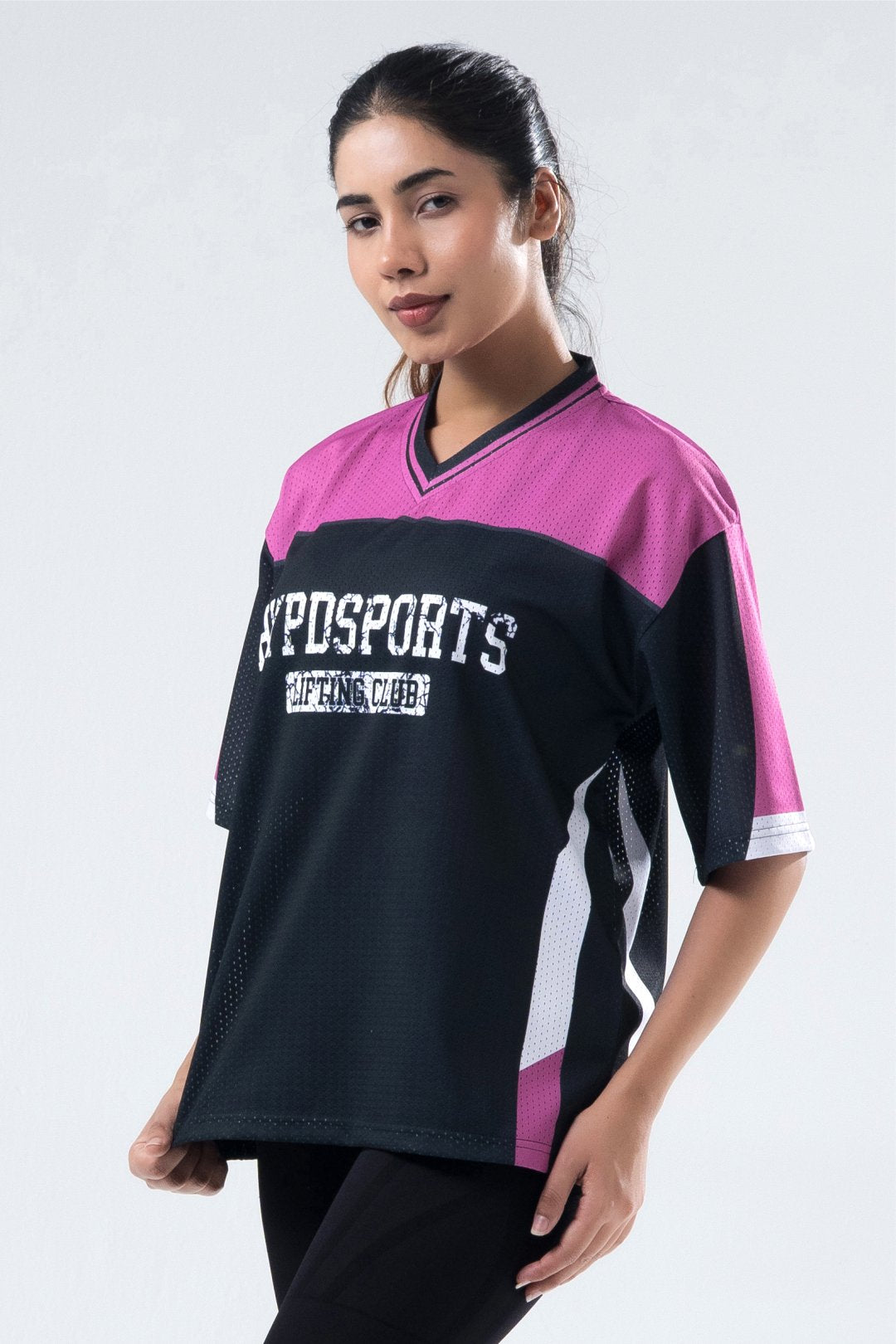 pink lifting club oversized training jersey women 