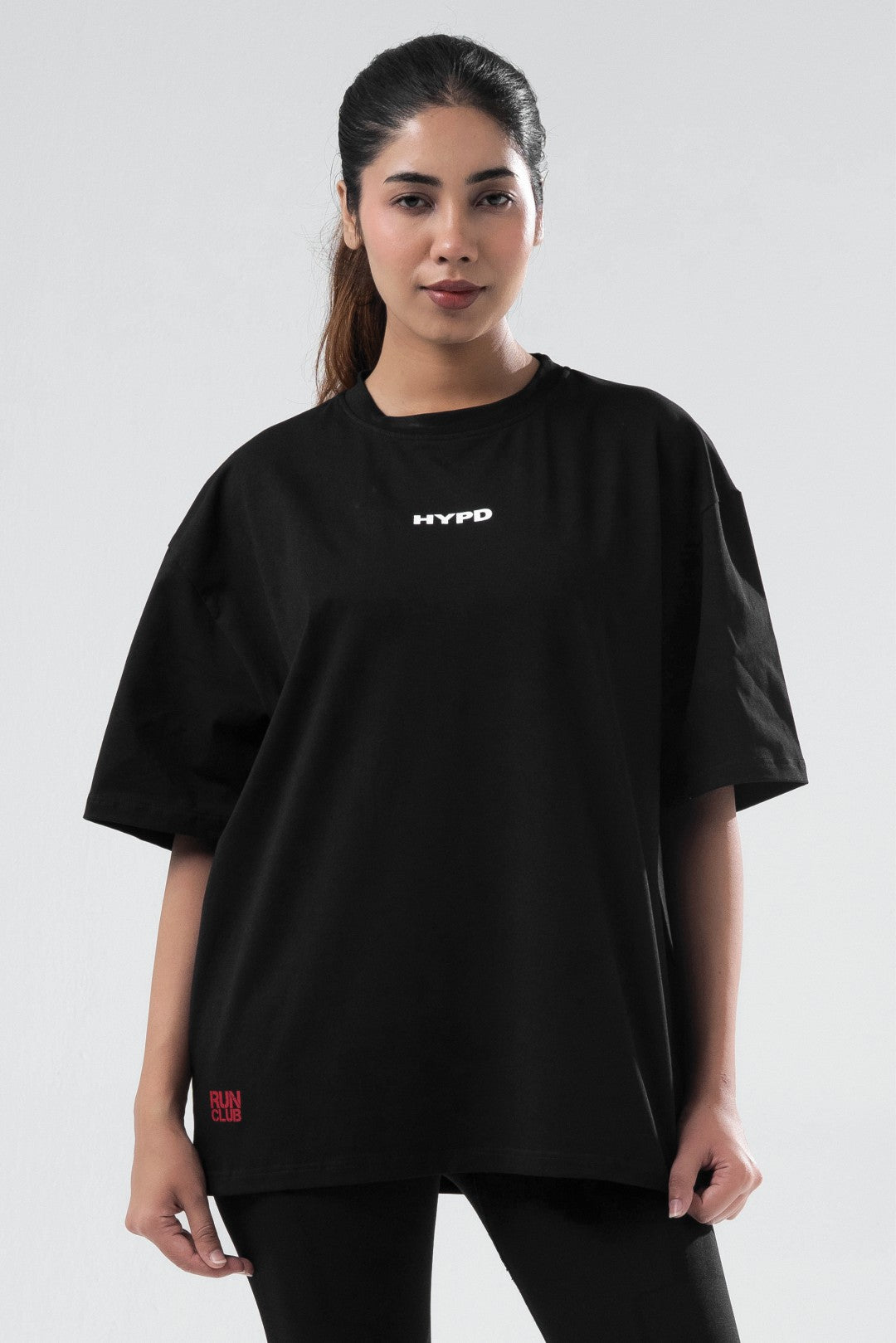 black run club oversized t-shirt women
