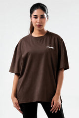 brown essential oversized t-shirt women
