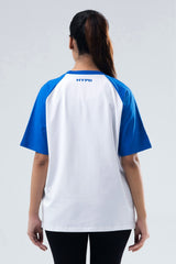 royal/white raglan oversized t-shirt women