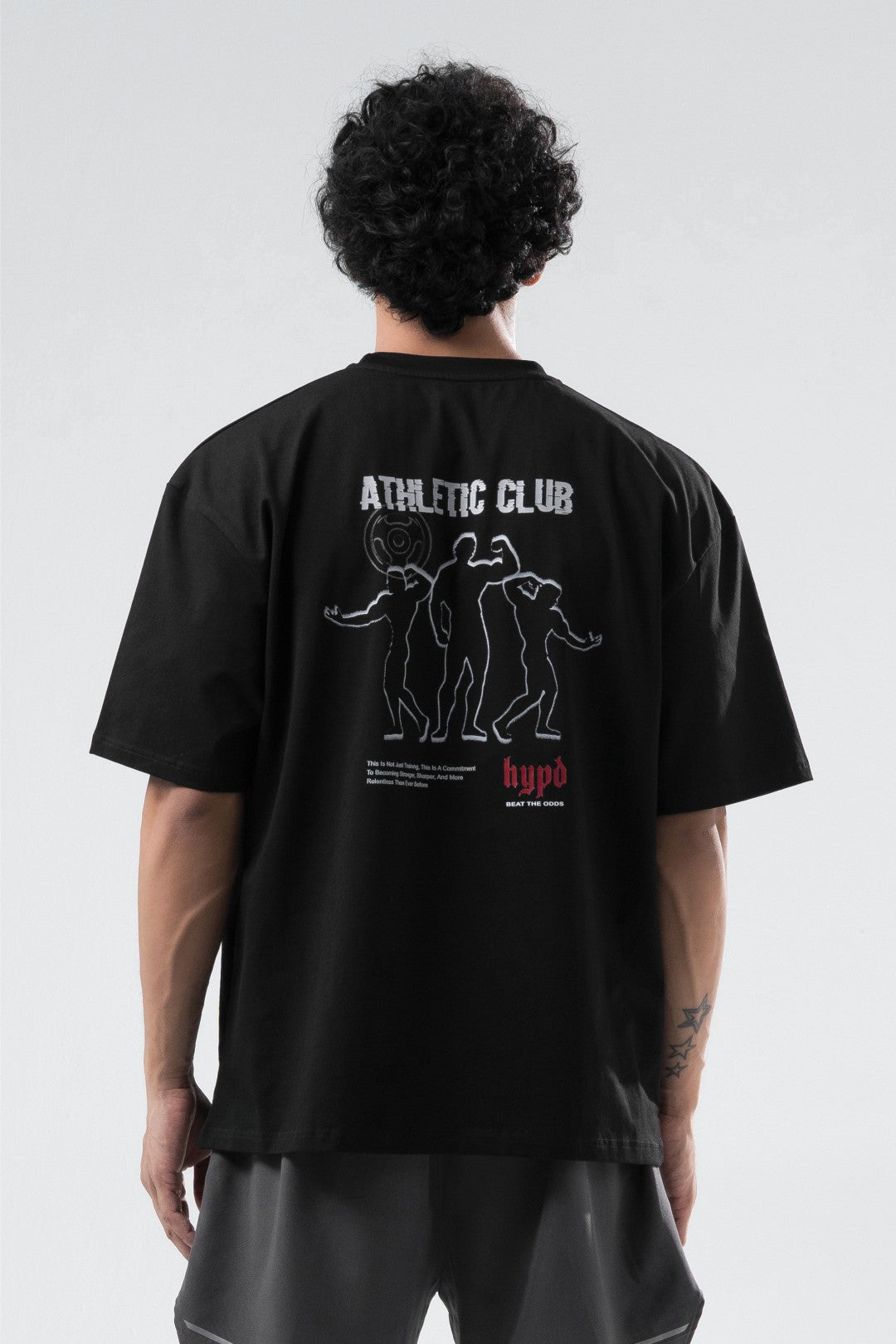 black athletic club oversized t-shirt men