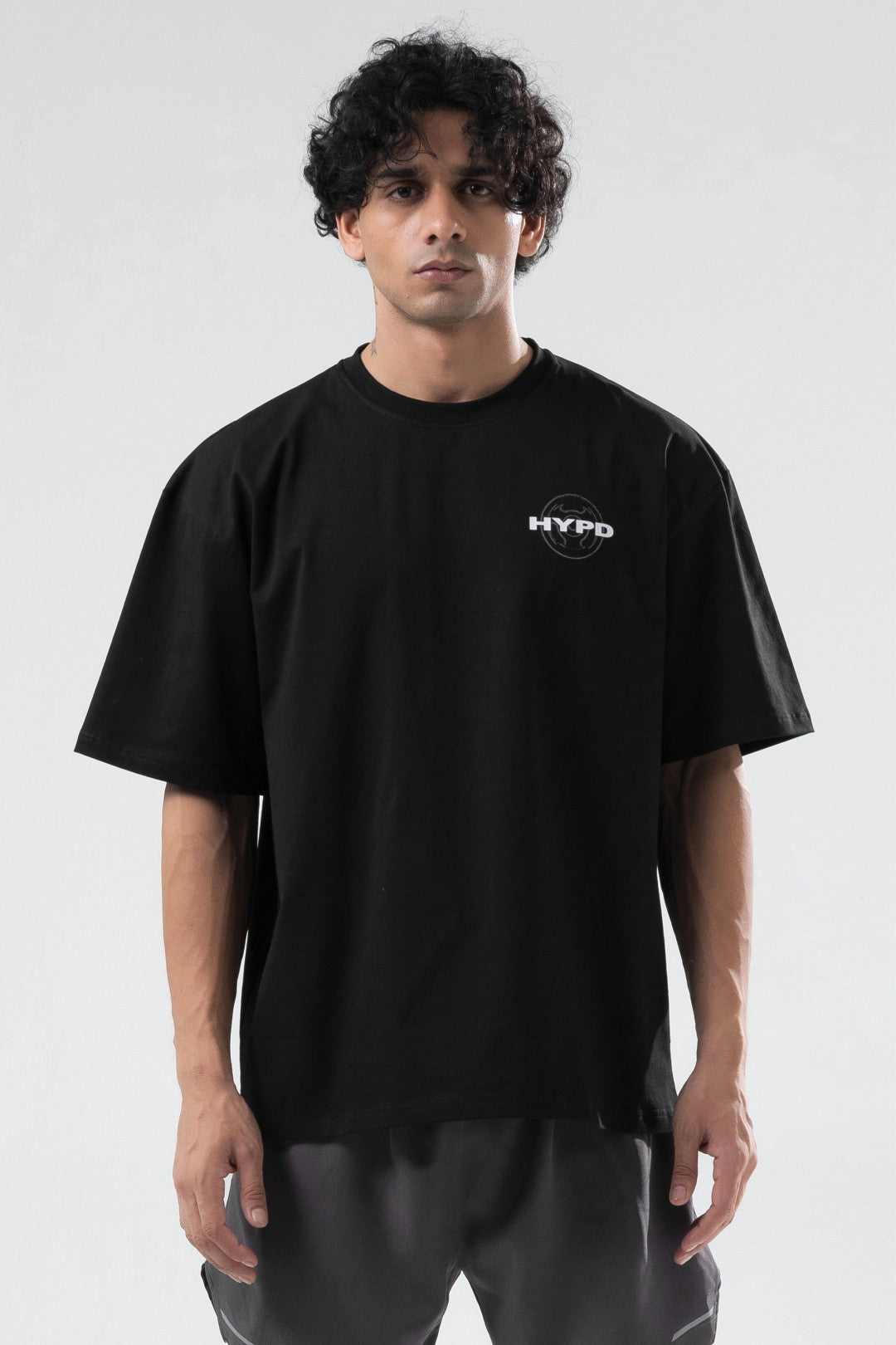 black athletic club oversized t-shirt men