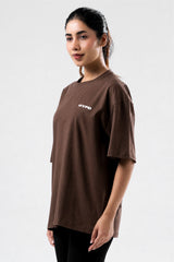 brown essential oversized t-shirt women