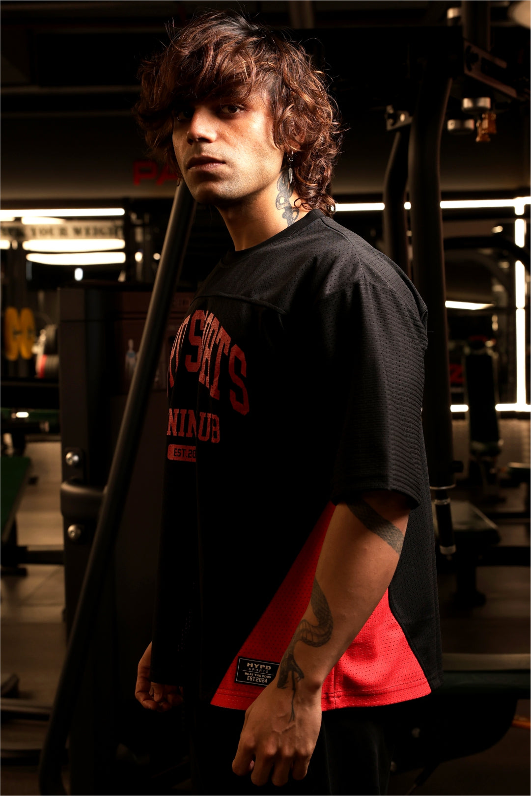 black/red training club mesh oversized jersey men 
