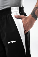 black aero nylon parachute pants men