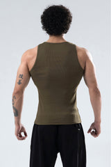 olive signature ribbed vest mens