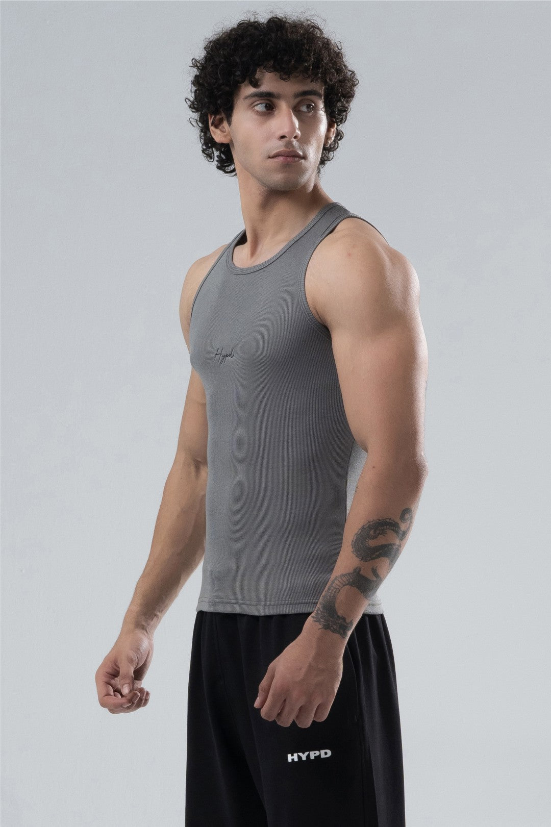 steel grey signature ribbed vest mens