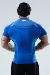 Blue HYPEX Seamless Compression T-Shirt for Men