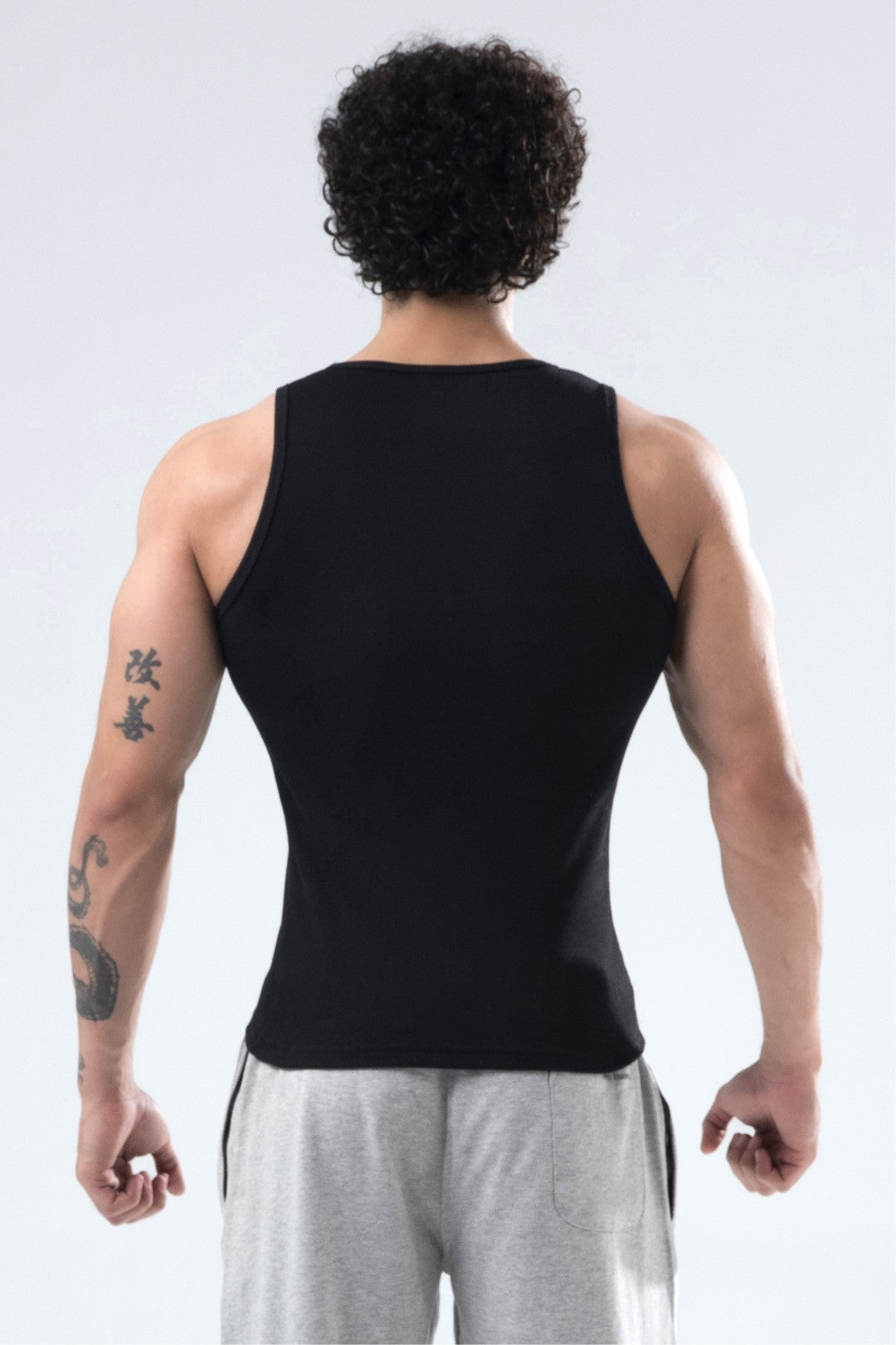 black signature ribbed vest mens 
