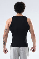 black signature ribbed vest mens 