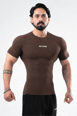 brown stealth compression t-shirt men 