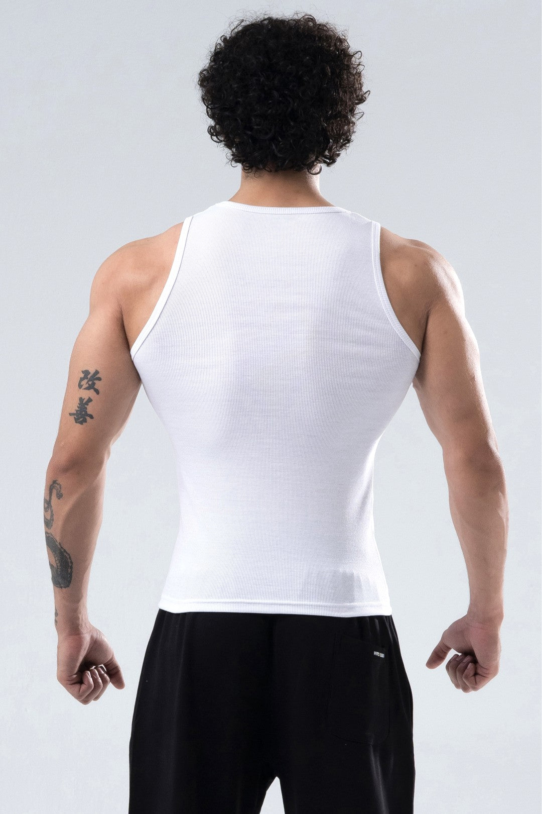 white signature ribbed vest mens 