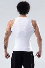 white signature ribbed vest mens 