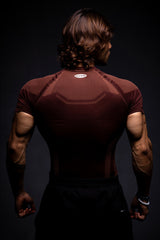 brown hypex seamless compression t shirt for men 