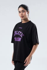 black/purple athletic division oversized t-shirt women
