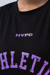 black/purple athletic division oversized t-shirt women